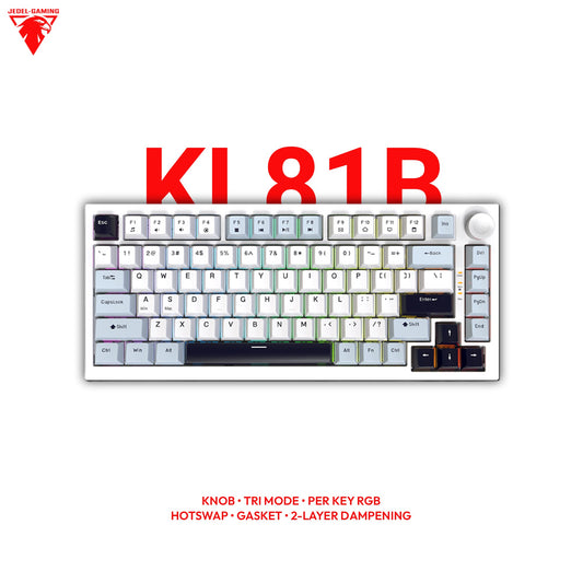 Snowline Bundle | Jedel KL81B Wireless Keyboard + GWH-115 Wireless Mouse (White)