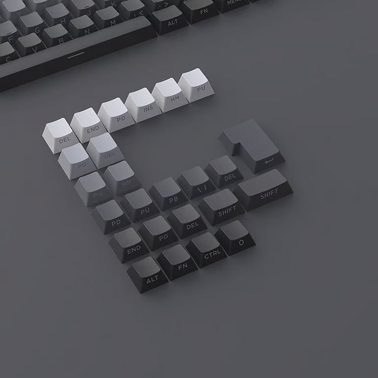Polar Day Keycap Set – 133-Key OEM Profile Side-Printed, Gradient Gray | PBT