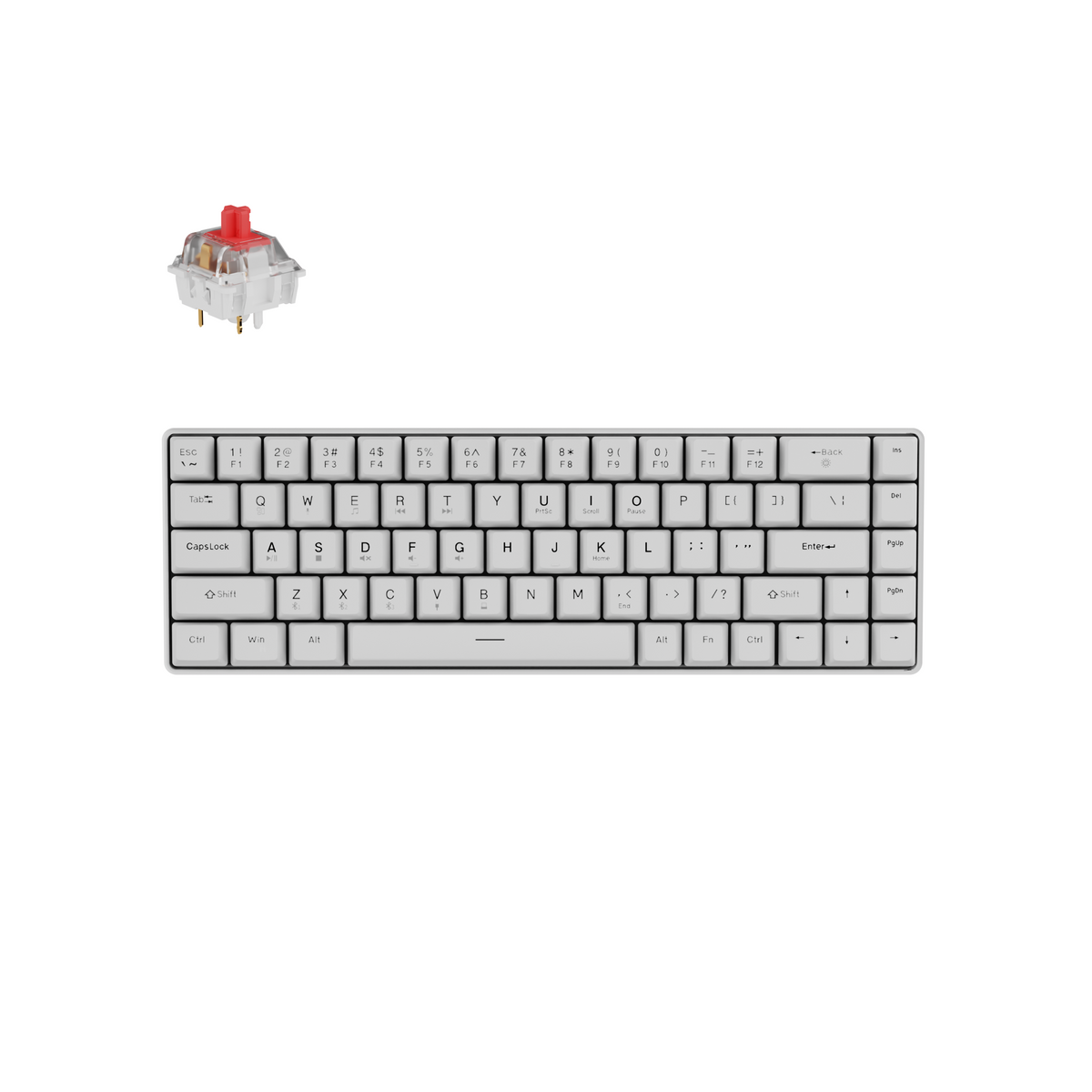 Eweadn G68 65% Wireless Mechanical Keyboard – Tri-Mode, Metal Plate & RGB | Jerrzi Red Linear