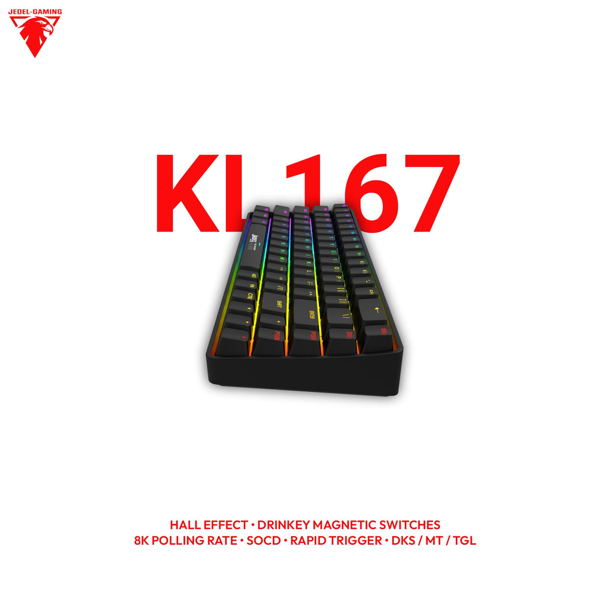 Jedel KL167 65% Hall Effect Keyboard – Wired, Full HE Suite, Rapid Trigger & RGB | Jerrzi Magnetic
