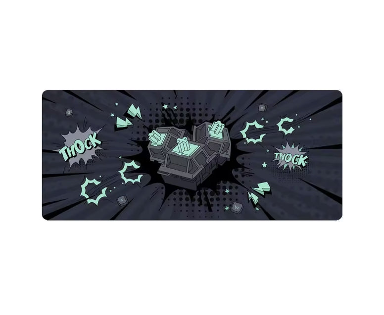 Thock Switch Large Mousepad – 900x400mm | Gray, Stitched Edges, Smooth Control Surface