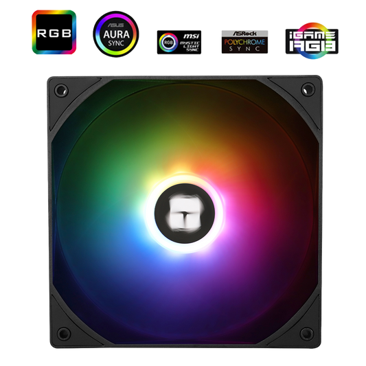 Thermalright TL-C14C-S / TL-C14CW-S 140mm ARGB PWM Case Fan – S-FDB Bearing, High Airflow & Addressable RGB | Black / White