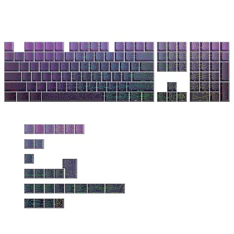 Contour Dark Gradient Keycap Set – 134-Key Cherry Profile PBT Double-Shot, Shine-Through Legends