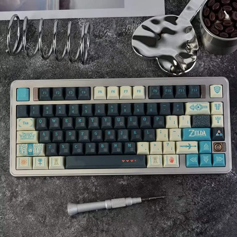 Legend of Zelda: Tears of the Kingdom Keycap Set – 130-Key Cherry Profile Dye-Sub | Dark Green & Teal