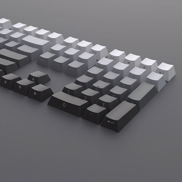 Polar Day Keycap Set – 133-Key OEM Profile Side-Printed, Gradient Gray | PBT