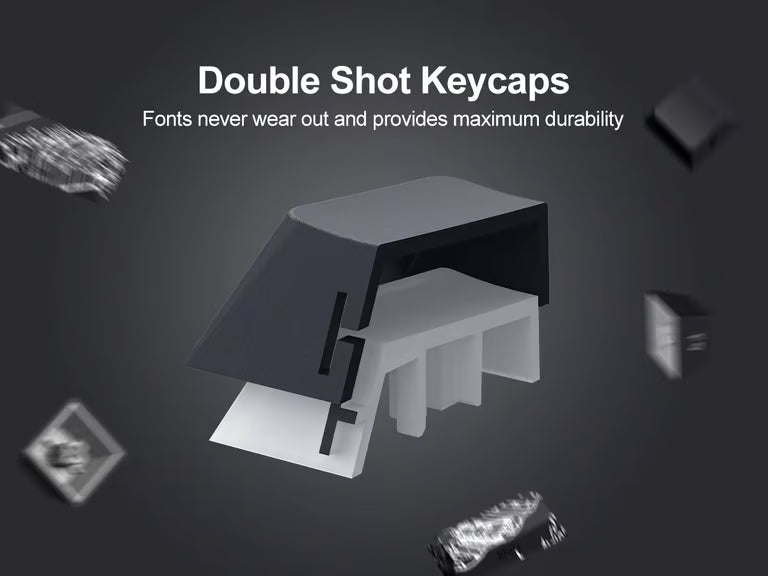 Ukiyo-e Wave Side-Printed Keycap Set – Cherry Profile, Shine-Through, Black & White | PBT Dye-Sub