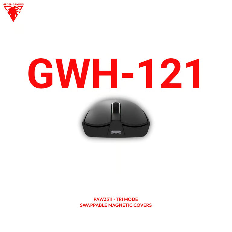 Jedel GWH-121 Wireless Gaming Mouse – Swappable Magnetic RGB Covers, Skeletal Shell & PAW3311 Sensor