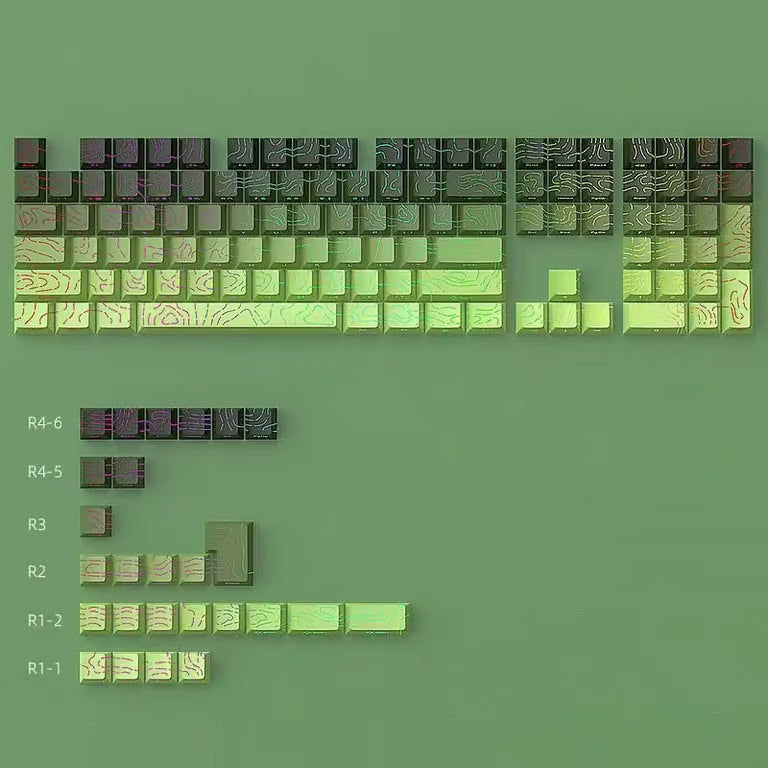Contour Dark Gradient Keycap Set – 134-Key Cherry Profile PBT Double-Shot, Shine-Through Legends