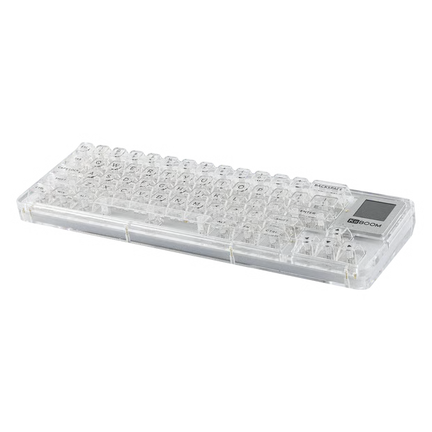 KiiBOOM Phantom 64 Tri-Mode Mechanical Keyboard – 60% Full Acrylic Gasket Mount with LCD Screen [OPEN BOX]