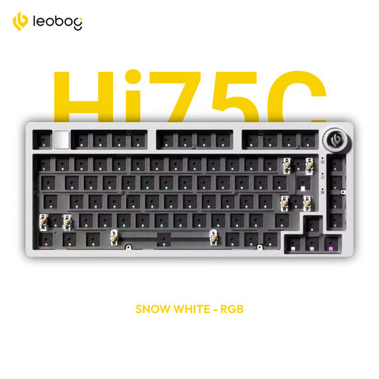 Leobog Hi75C 75% Mechanical Keyboard Kit – CNC Aluminum Gasket Mount with Knob | 81-Key Hot-Swap (Barebones)