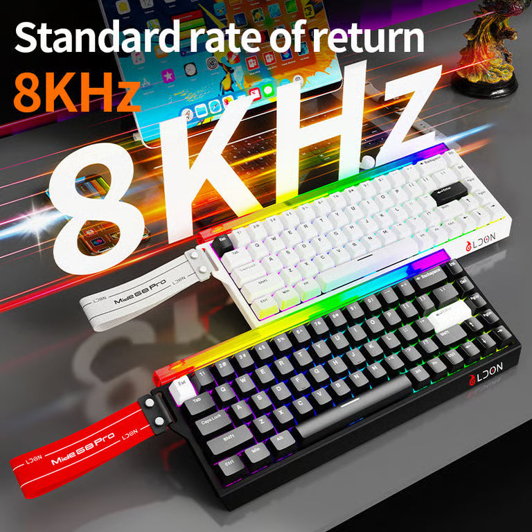 LDON Mide68 Pro 65% Hall Effect Keyboard – Wired, Rapid Trigger, 8K Polling, RGB Lightbox | Amber Pro Magnetic
