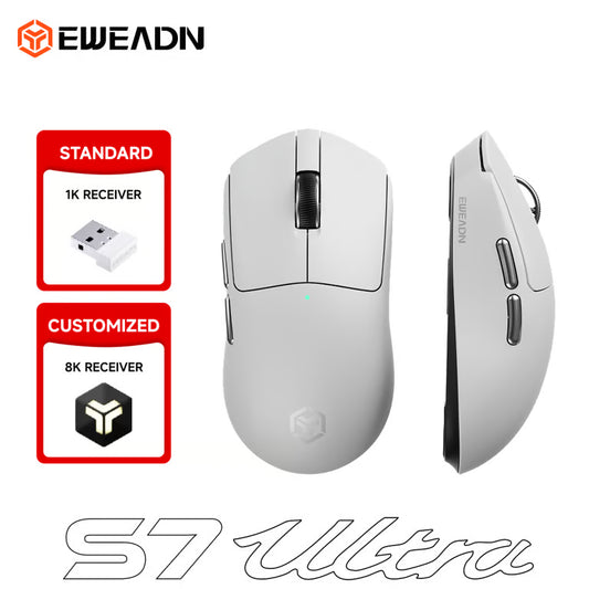 Eweadn S7 Ultra Wireless Gaming Mouse – PAW3950 + 8K Polling, 52g Solid Chassis | Tri-Mode