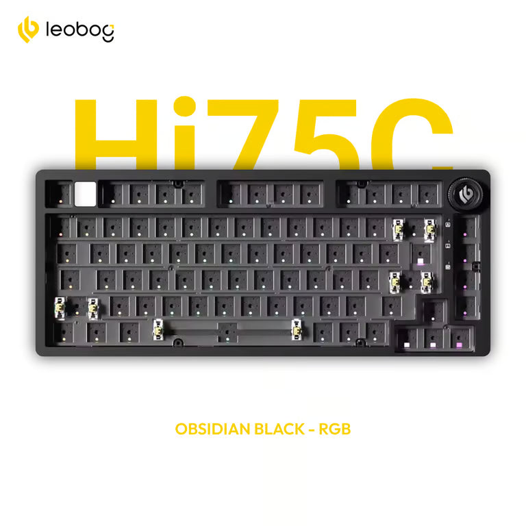 Leobog Hi75C 75% Mechanical Keyboard Kit – CNC Aluminum Gasket Mount with Knob | 81-Key Hot-Swap (Barebones)