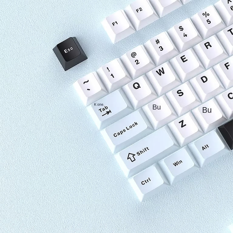 Glacier Blue Keycap Set – 126-Key Cherry Profile PBT Double-Shot | White, Light Blue & Black