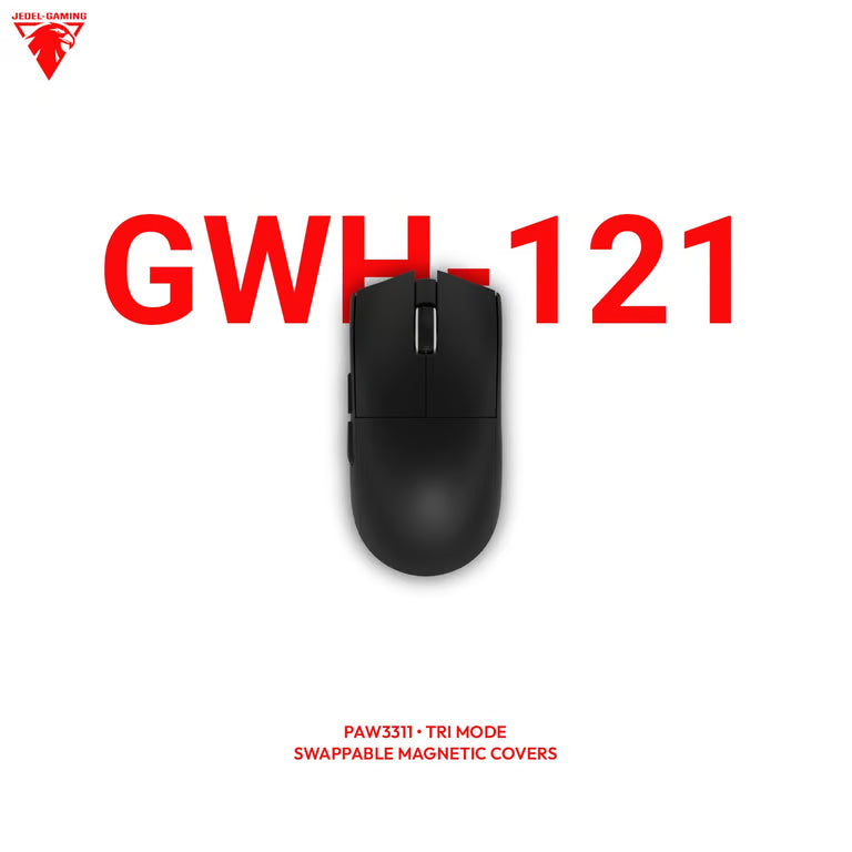 Jedel GWH-121 Wireless Gaming Mouse – Swappable Magnetic RGB Covers, Skeletal Shell & PAW3311 Sensor