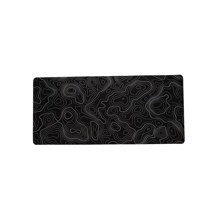 Topographic Desk Mat – Extended Gaming Mousepad | 900 × 400mm | Black & White Variants