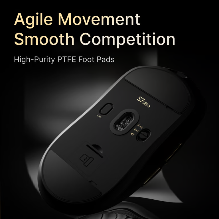 Eweadn S7 Ultra Wireless Gaming Mouse – PAW3950 + 8K Polling, 52g Solid Chassis | Tri-Mode