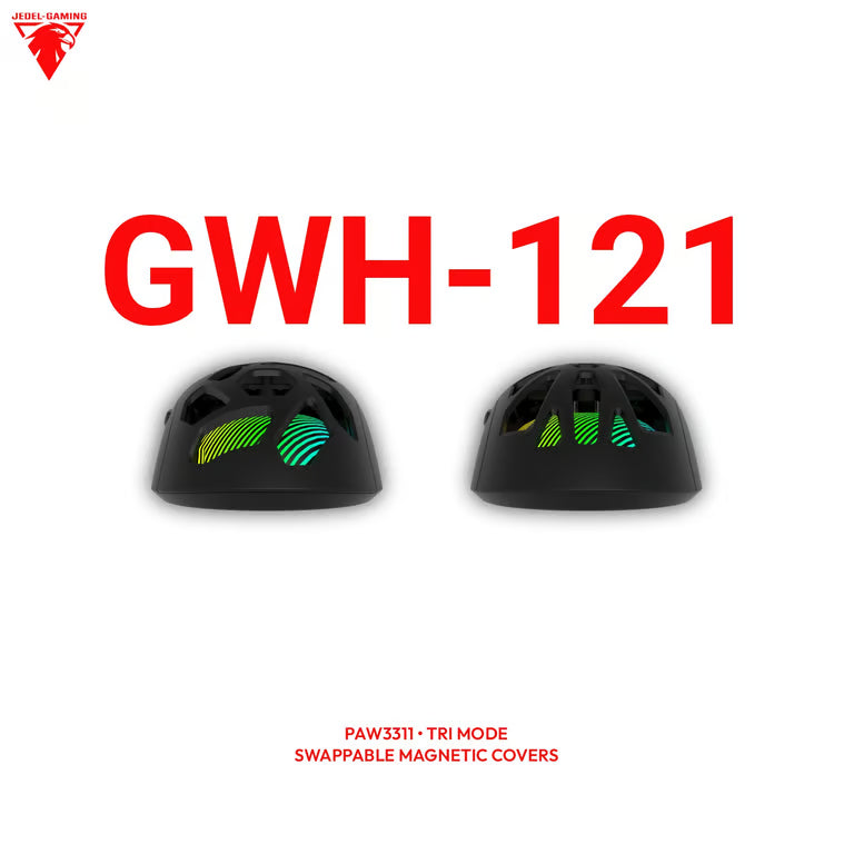 Jedel GWH-121 Wireless Gaming Mouse – Swappable Magnetic RGB Covers, Skeletal Shell & PAW3311 Sensor