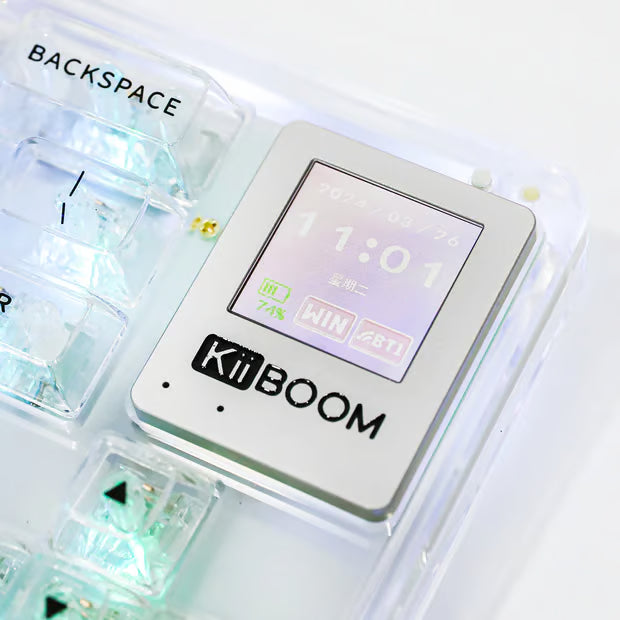 KiiBOOM Phantom 64 Tri-Mode Mechanical Keyboard – 60% Full Acrylic Gasket Mount with LCD Screen [OPEN BOX]