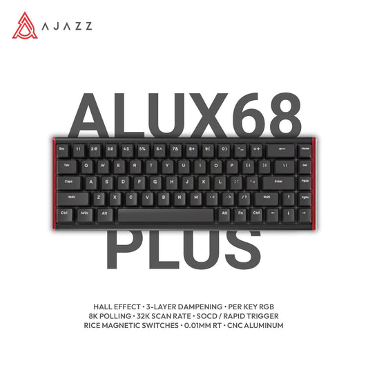 Ajazz ALUX68 Plus 65% Hall Effect Keyboard – CNC Aluminum, Wired, Rapid Trigger & 8K Polling | Magnetic Rice 25gf