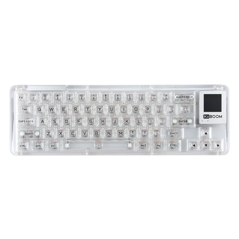 KiiBOOM Phantom 64 Tri-Mode Mechanical Keyboard – 60% Full Acrylic Gasket Mount with LCD Screen [OPEN BOX]
