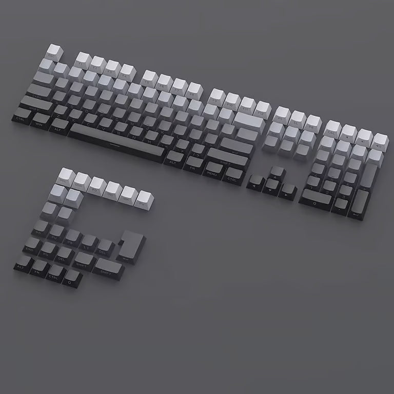 Polar Day Keycap Set – 133-Key OEM Profile Side-Printed, Gradient Gray | PBT