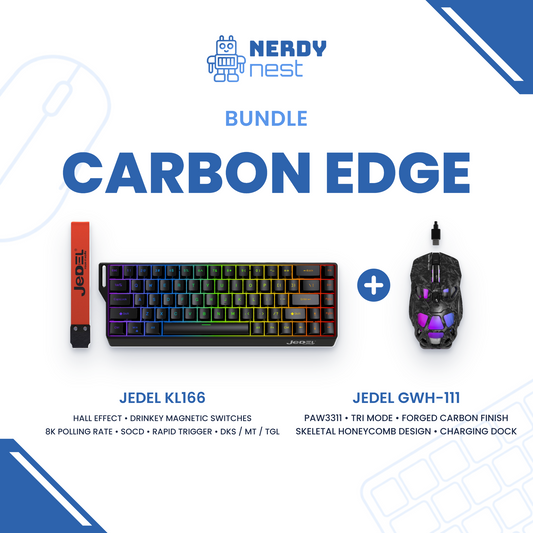 Carbon Edge Bundle | Jedel KL166 Hall Effect Keyboard + GWH-111 Wireless Mouse