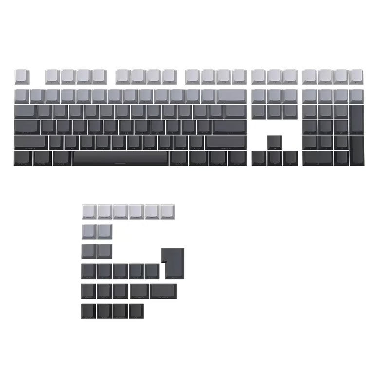 Polar Day Keycap Set – 133-Key OEM Profile Side-Printed, Gradient Gray | PBT