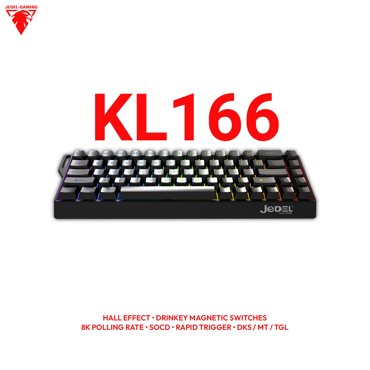 Jedel KL166 65% Hall Effect Keyboard – Wired, Full HE Suite, Web Driver & Per-Key RGB | Philikey Magnetic