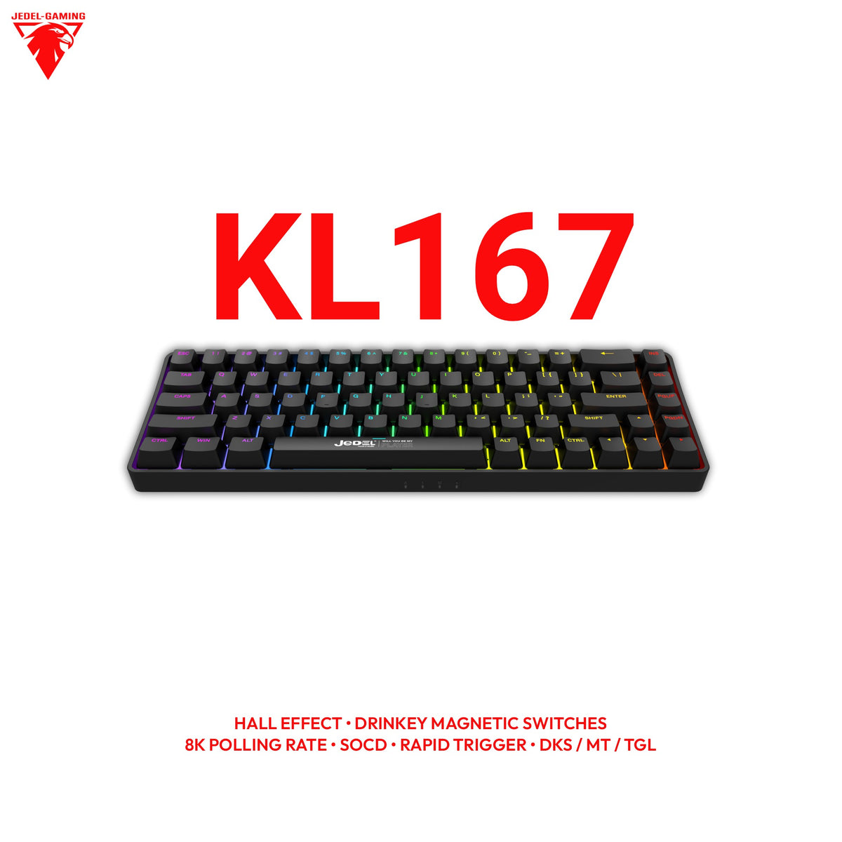 Jedel KL167 65% Hall Effect Keyboard – Wired, Full HE Suite, Rapid Trigger & RGB | Jerrzi Magnetic
