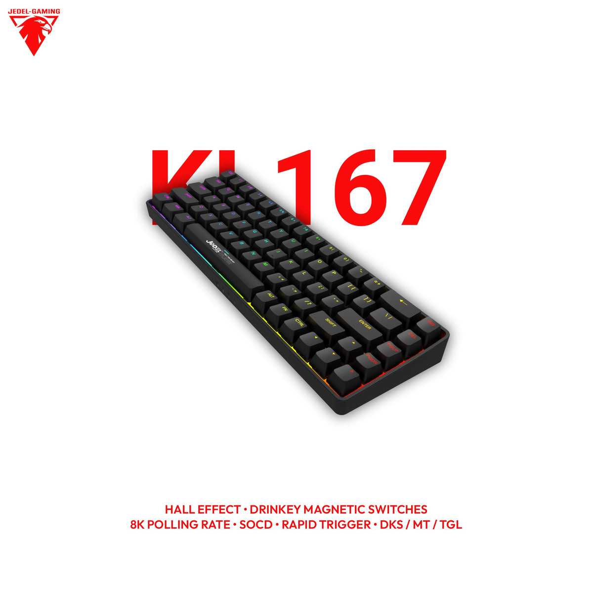 Jedel KL167 65% Hall Effect Keyboard – Wired, Full HE Suite, Rapid Trigger & RGB | Jerrzi Magnetic