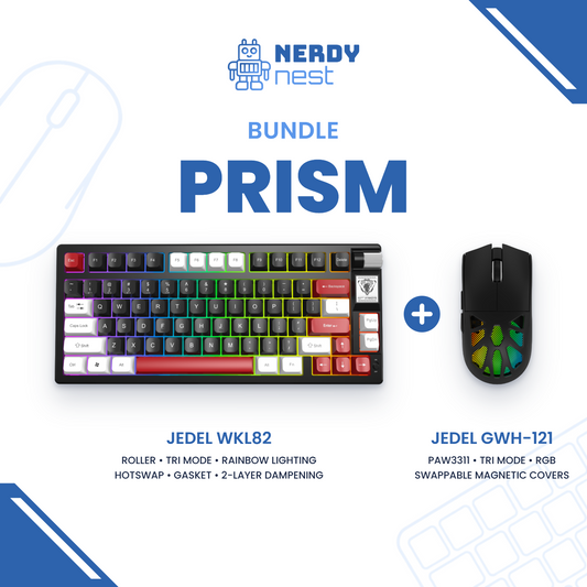 Prism Bundle | Jedel WKL82 Rainbow Backlit Wireless Keyboard + GWH-121 Wireless Mouse