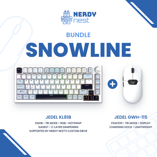 Snowline Bundle | Jedel KL81B Wireless Keyboard + GWH-115 Wireless Mouse (White)