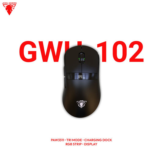 Jedel GWH-102 Wireless Gaming Mouse – Tri-Mode, On-Board Display & Charging Dock | PAW3311