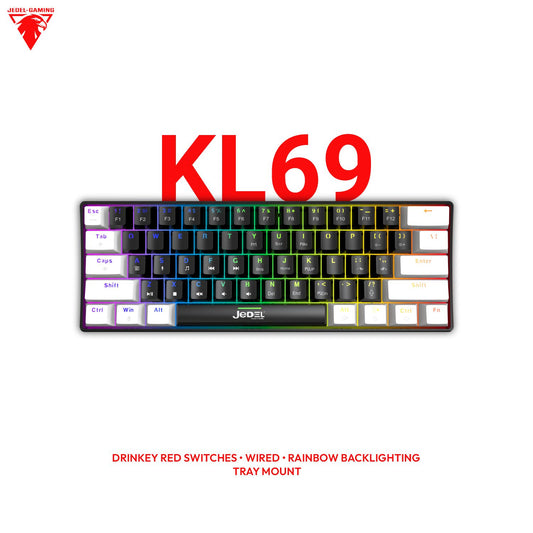 Jedel KL69 60% Mechanical Keyboard – Wired, RGB Backlit, Drinkey Red Linear | Entry-Level